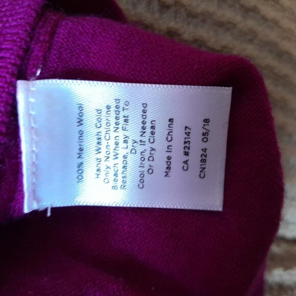 Talbots Perfect Merino Wool Sweater XL Fusia/Magenta - Picture 4 of 5